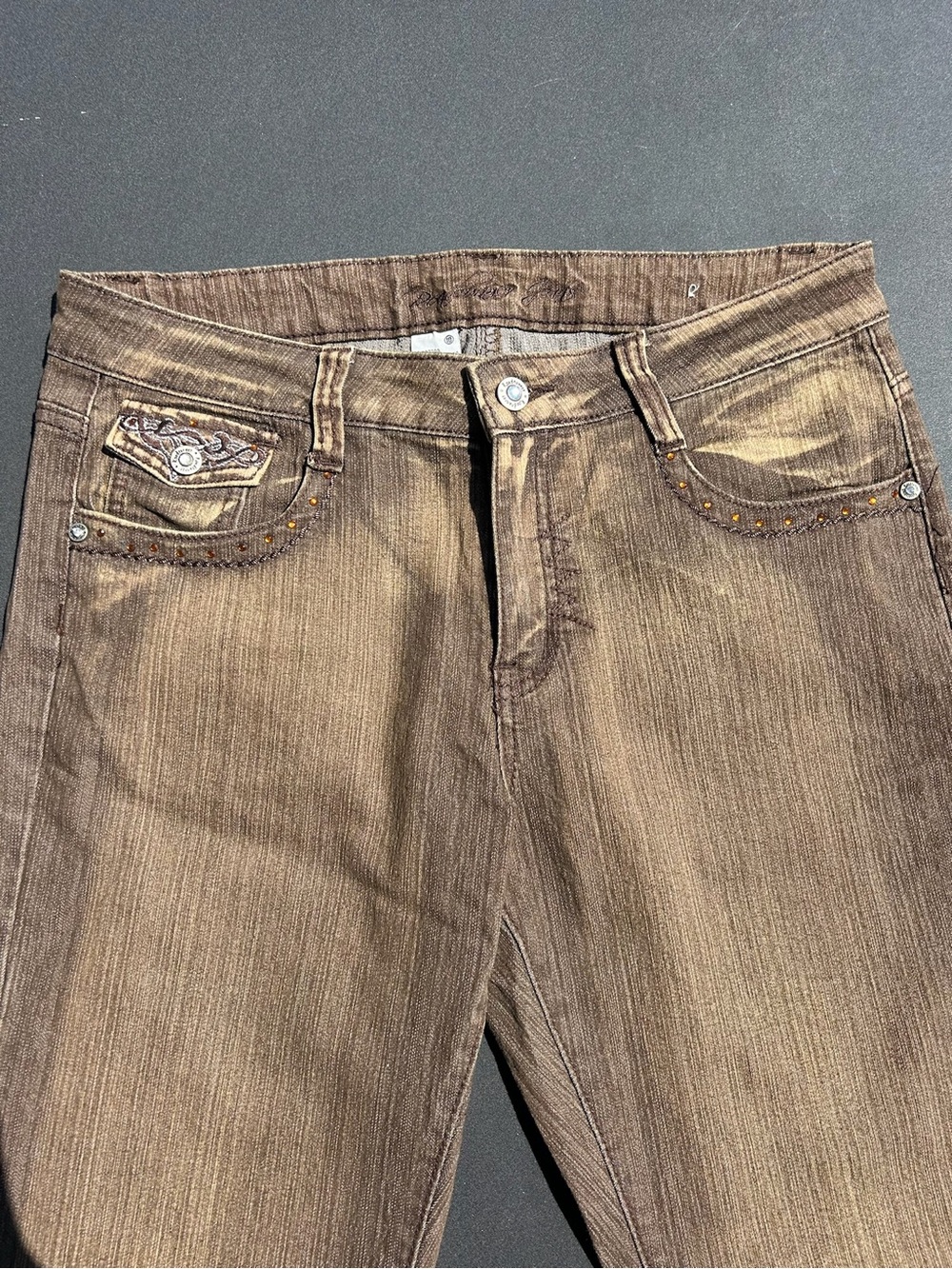 Y2K beaded brown jeans